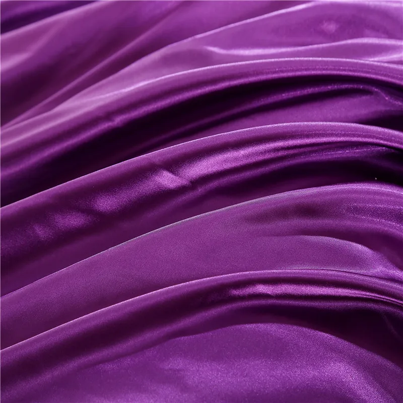 Фото Twin/Full/Queen/King Silky Bedding Quilt/Duvet Cover Sets,Wine Red(Gold,Silver) Satin Silky Bedding Sets №2
