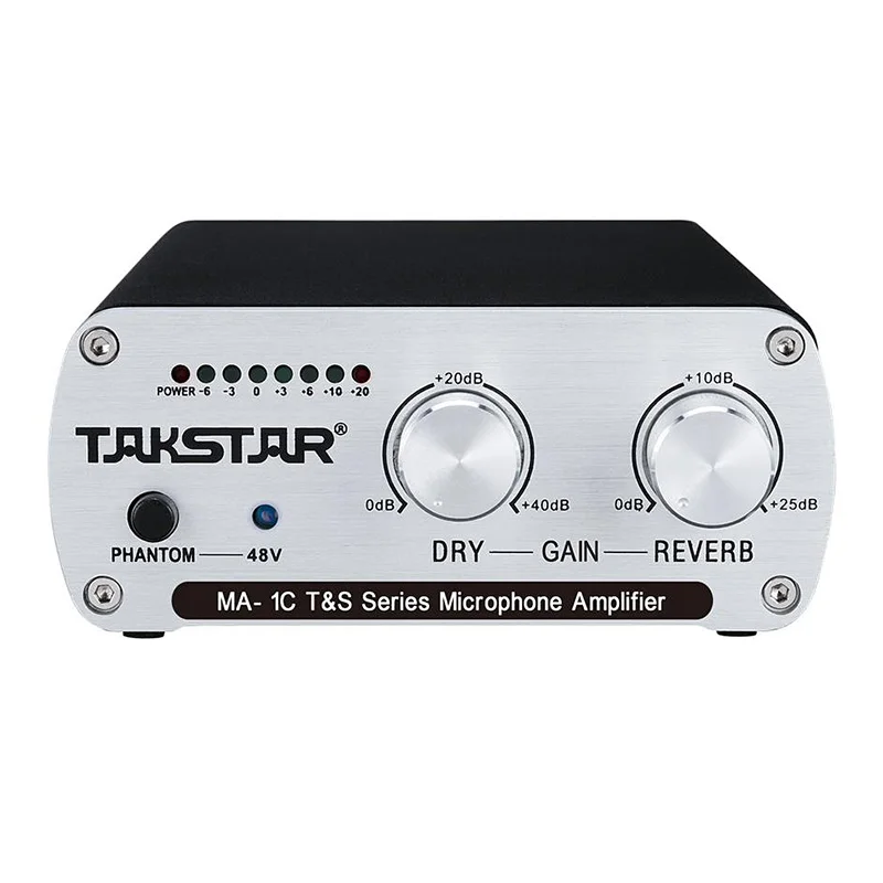 Takstar светодиодный Усилитель для микрофона с фантомным питанием 48 В настраиваемый
