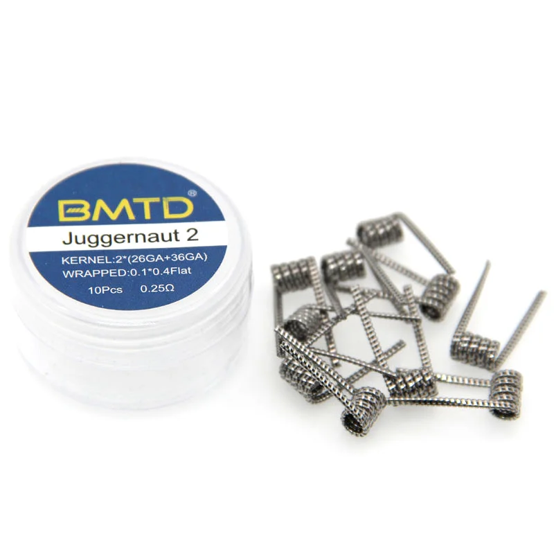 10 шт./кор. Ni80 готовые катушки Juggernaut Nichrome для электронной сигареты RDA RTA RDTA бак