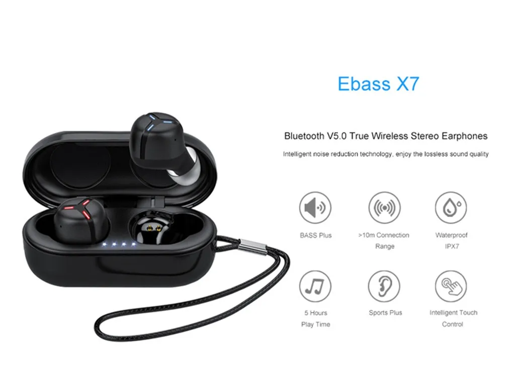 Binmer 5 0 Bluetooth гарнитура Беспроводная наушники мобильные спортивные с микрофоном