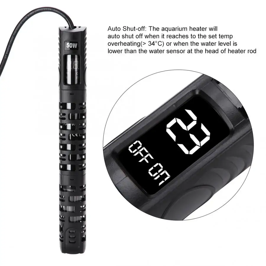 Аквариумный мини погружной рыбий Регулируемый водонагреватель термостат