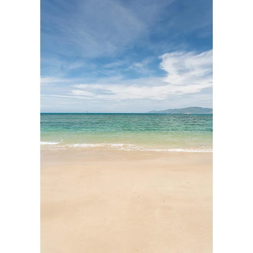 

5x7ft Blue Sea Island Sand Beach Clouds Washable One Piece No Wrinkle Banner Photo Studio Background Backdrop Polyester Fabric