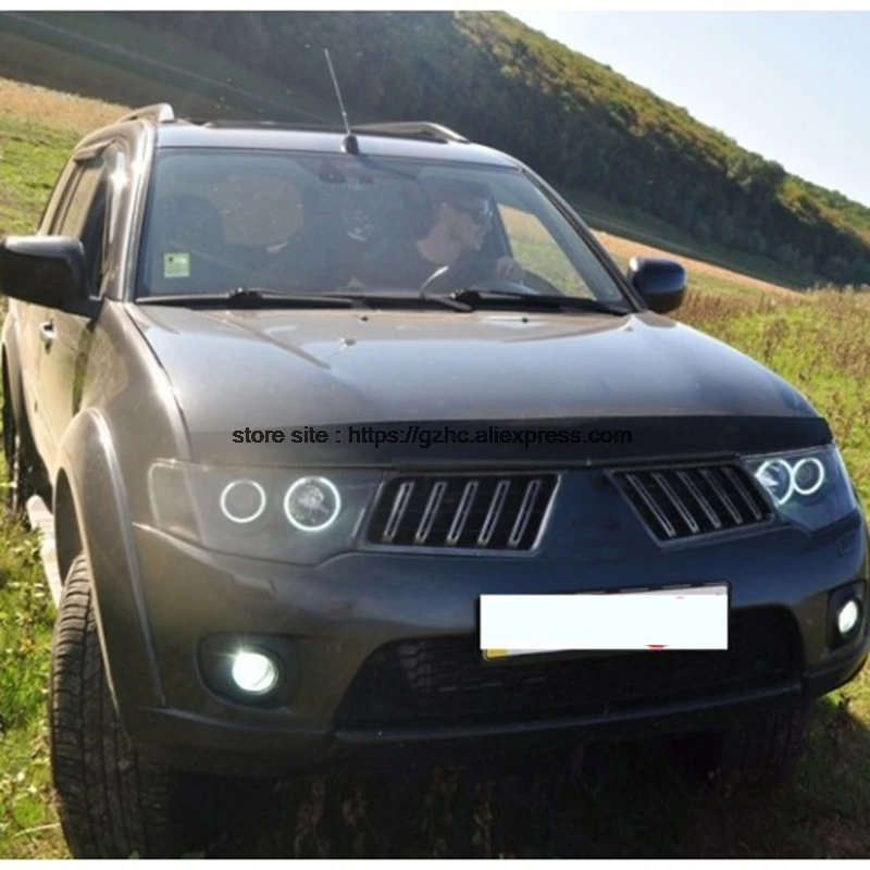

Для Mitsubishi Pajero Sport 2008-2014 ультра яркий дневной фотоальбом DRL CCFL глаза ангела комплект глаз демона теплое белое кольцо