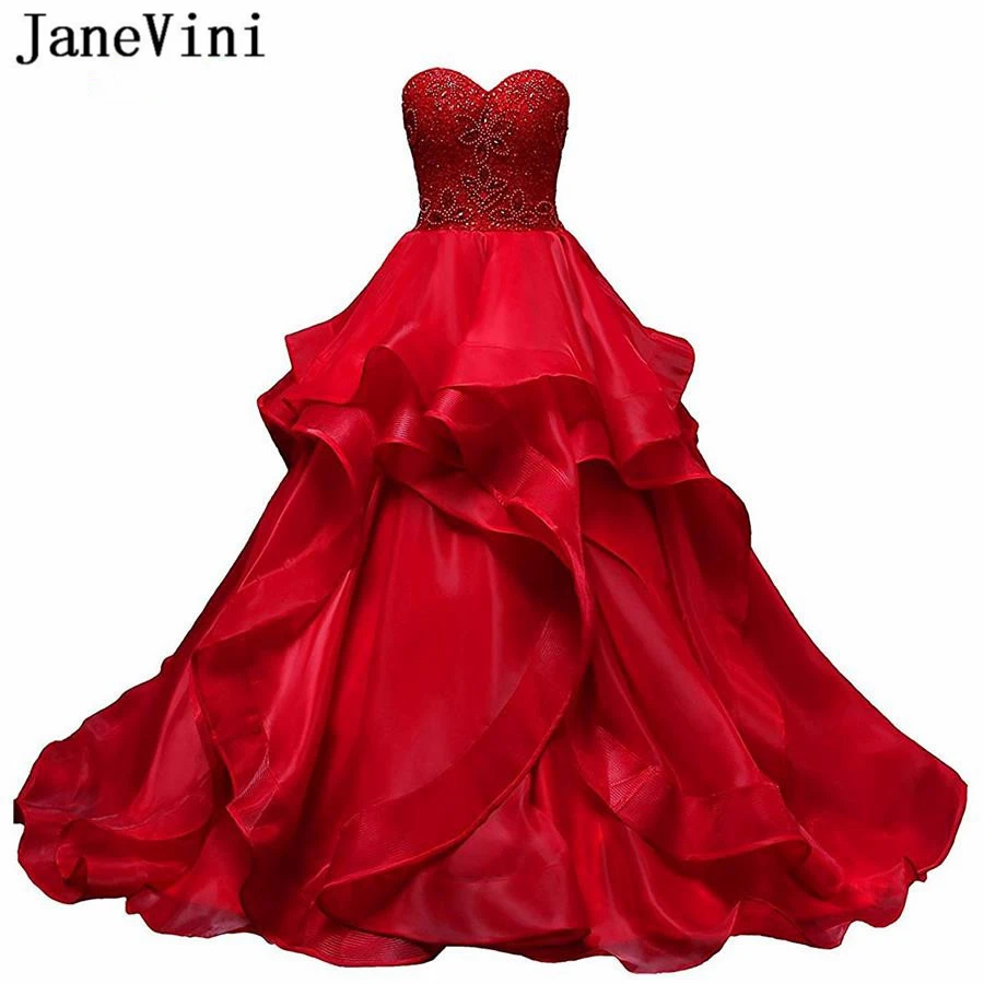Очаровательное бальное платье jaevini 2019 красные платья Quinceanera милое длинное из