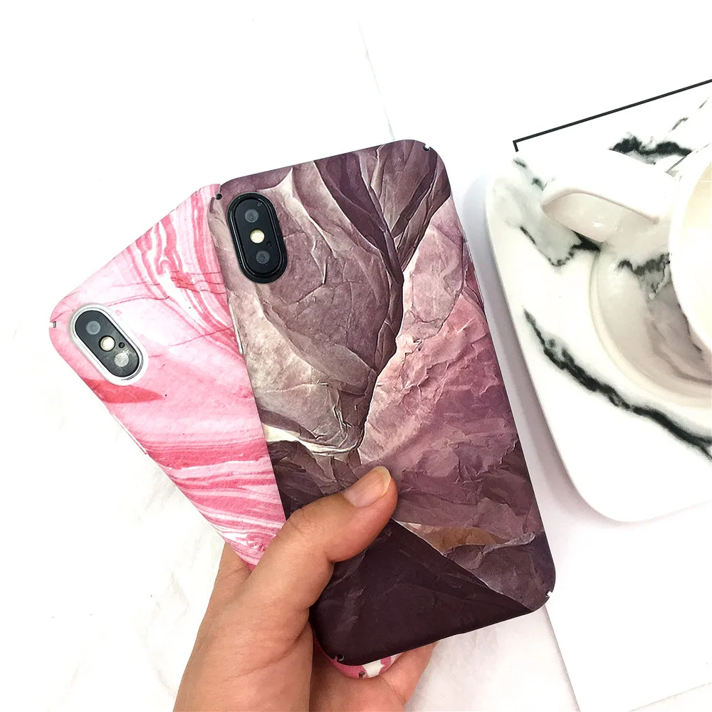 Marble Case For iPhone 7 8 Plus Phone Cases Luxury Hard Cover IMD Full Protective Film X 6 6s Fundas |