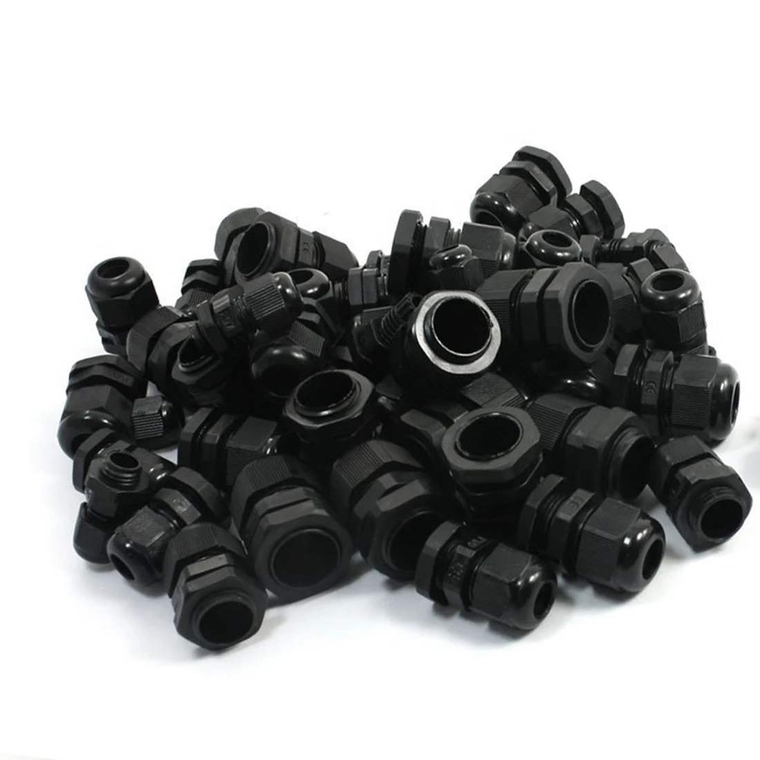 WSFS Hot 50PCS PG7 PG9 PG11 PG13.5 PG16 Black Plastic Waterproof Cable Glands | Обустройство дома
