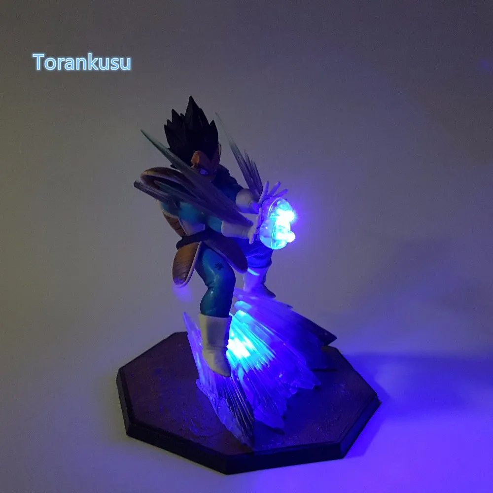 

Dragon Ball Z Action Figure Vegeta Kamehameha Led Light DIY Display Toy Super Saiyan Vegeta Toy DBZ+Light DIY73