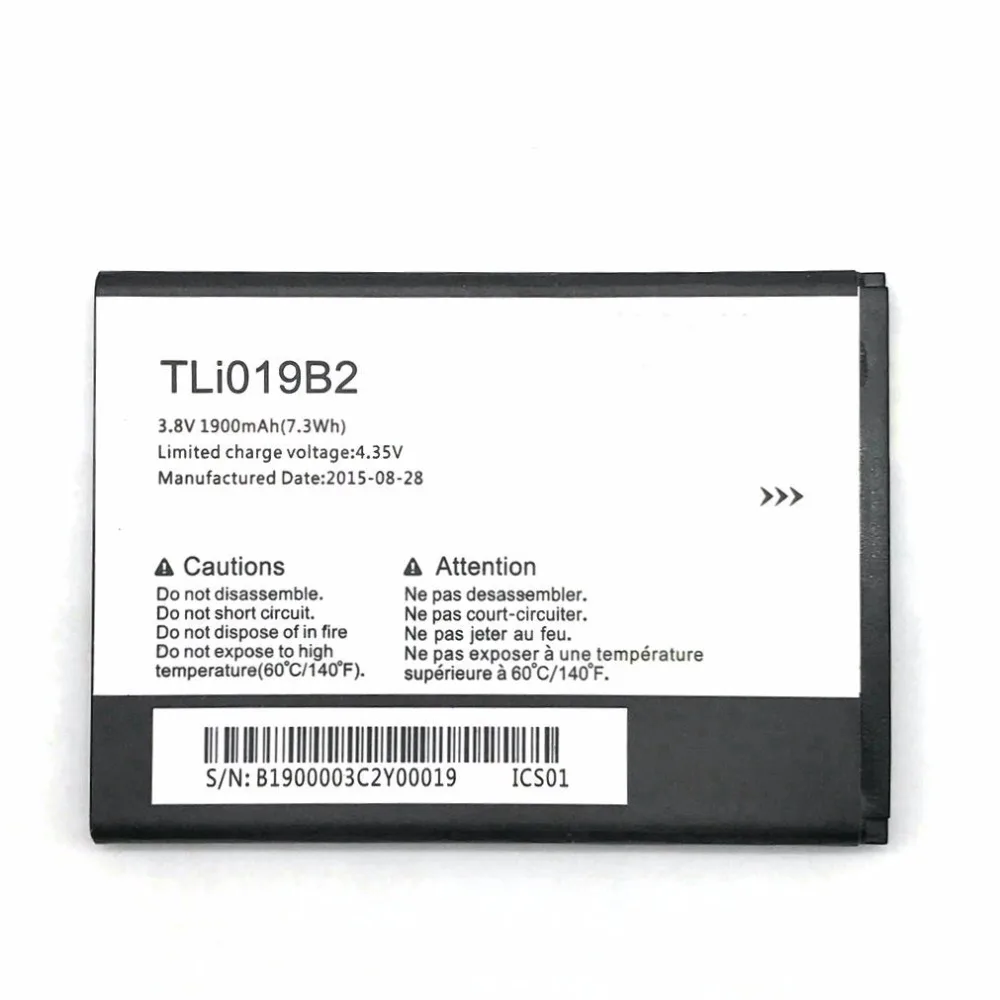 Новый TLi019B1 TLi019B2 1900 мАч 3 8 в аккумулятор для Alcatel One Touch Pop C7 OT 7041 / 7041D двойная