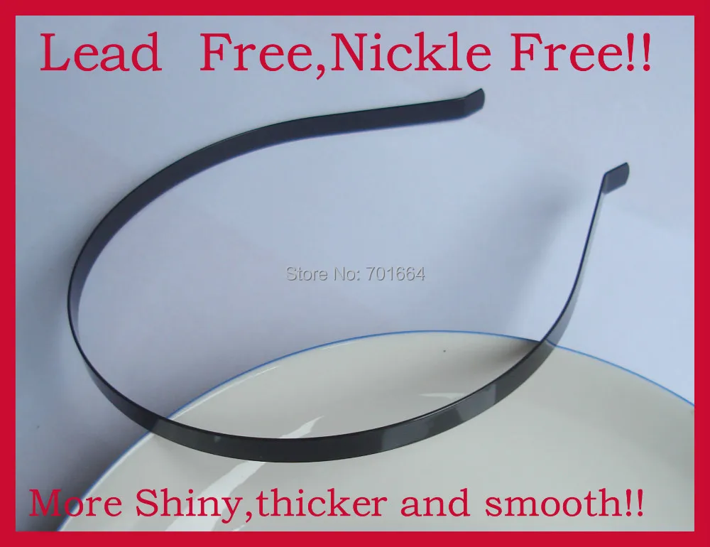 

10PCS 7mm Black Plain Metal Hair Headbands with bend end at nickle free and lead free,BARGAIN for BULK