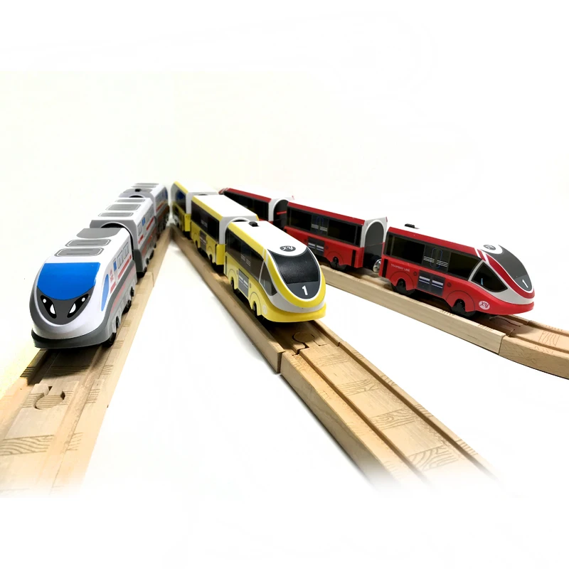 Бесплатная доставка RRC EMU Электрический поезд набор деревянный трек автомобиль