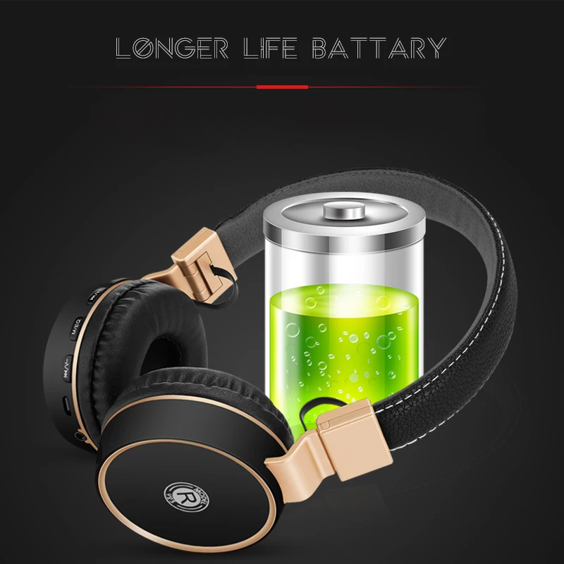 Новые Bluetooth музыка Беспроводной наушников моды Функция шумоподавления over ear с