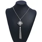 Новинка Длинная кисточка 18 мм Ювелирные изделия с застежкой винтажный цветок кнопки ожерелье для женщин подходит DIY 18 мм кнопки ювелирные изделия