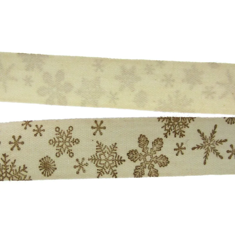 10 Yards 15mm cotton ribbon printed snowflake christmas ribbons tape for sewing fabric packing Party DIY Decorations 5/8&quot | Дом и сад