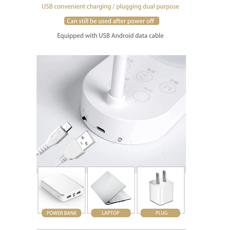 Модная инновационная двойная лампа с Usb зарядкой, 5 стопов, Холодный/теплый светильник, настольная лампа, Настольный светильник, светодиодные настольные лампы Flexo Flex
