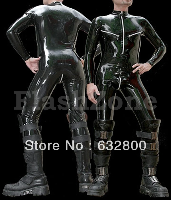Men latex straitjacket tights with breast zip | Тематическая одежда и униформа