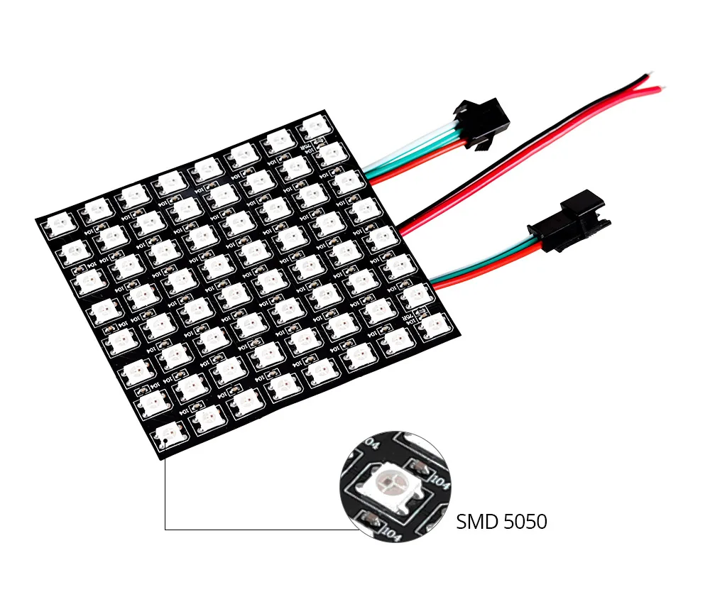 RGB WS2812B светодиодный панельный Чип 8x8/8x32/16x16 пикселей WS2812 гибкий пиксельный панельный экран индивидуально адресуемый цифровой светодиодный модуль