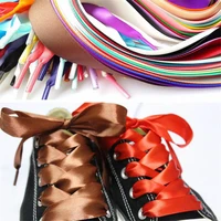 1pair 2cm width 120cm flat silk ribbon shoelaces nylon flat shoe laces canvas sneaker sport lace adult children shoe strings