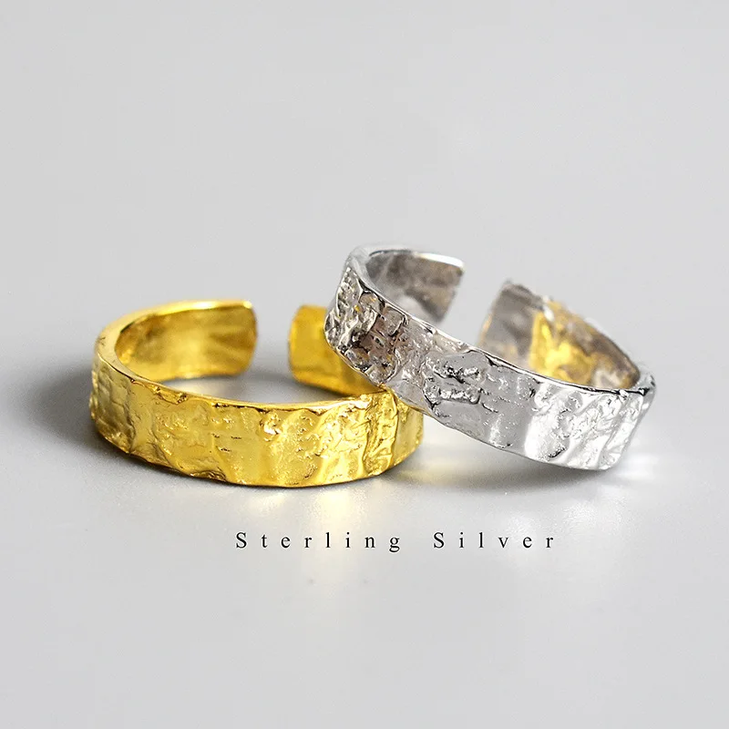 Silvology 925 Серебряные бумажные кольца из фольги вогнутые выпуклые дизайнерские