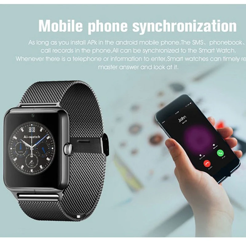 GT08 плюс металлические умные часы с ремнем Z60 Bluetooth наручные Поддержка Sim TF карты