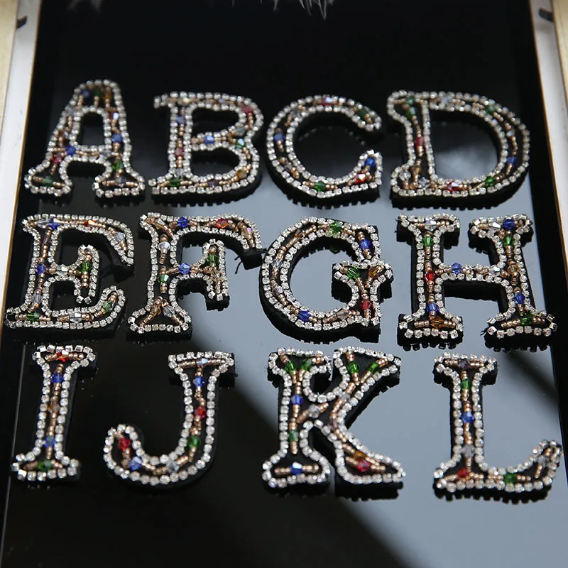 

New English letter Bead stickers,patches for clothing,diy sew accessories