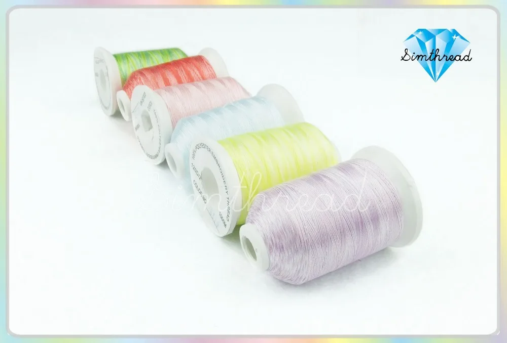 Нить для вышивания из полиэстера SIMTHREAD различных цветов 1000 м/катушка|embroidery machine