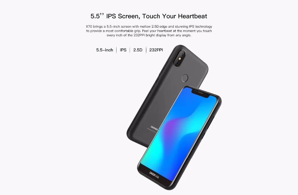 DOOGEE X70 4000 мАч 5 дюймов 19:9 полный Дисплей 3g мобильного телефона MTK6580A 4 ядра 2 ГБ + 16 8MP