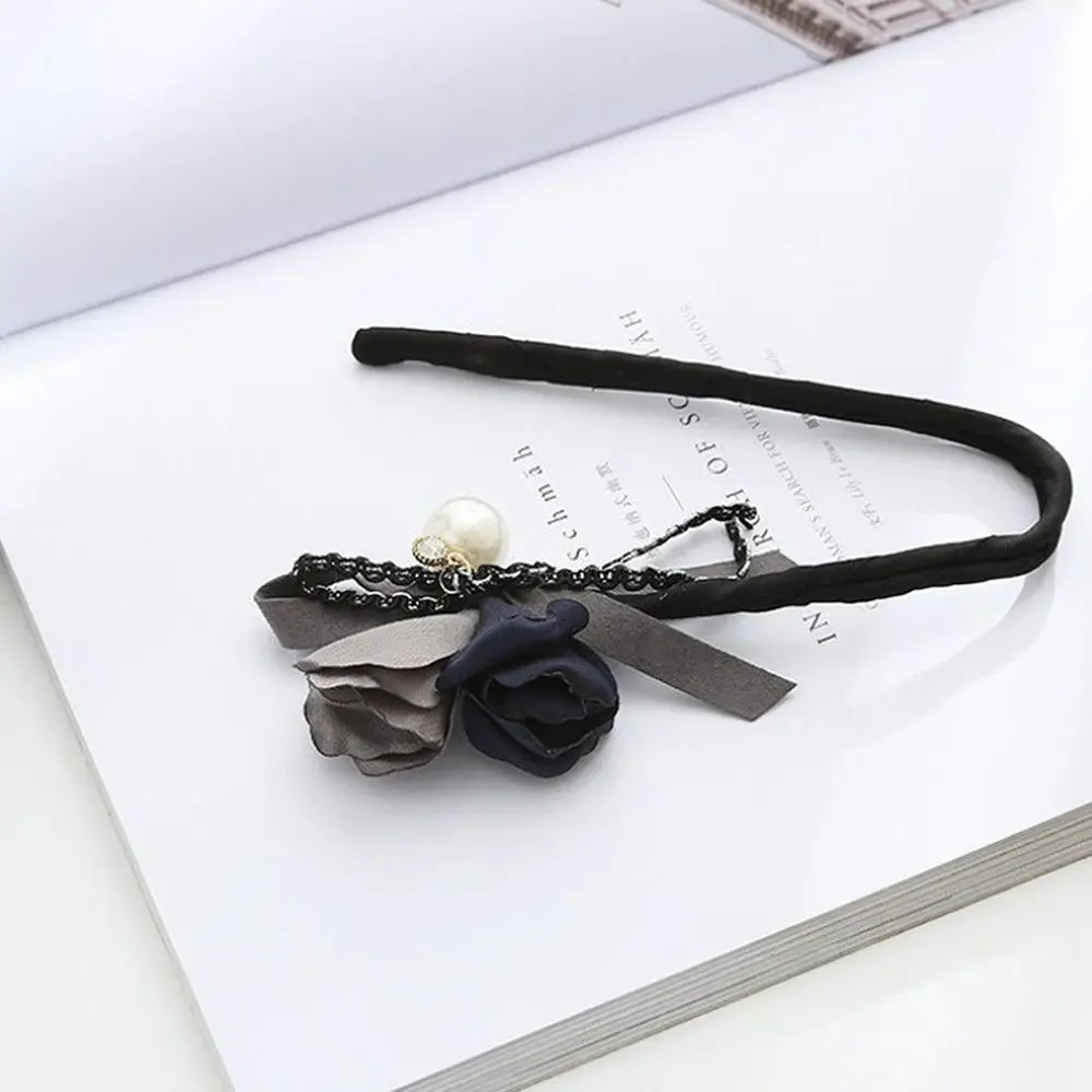 Женские цветочные резинки для волос французские однотонные жемчужные