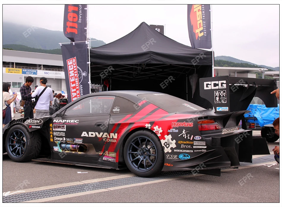 Для Nissan S15 Silvia Dmax+ 40 мм СТЕКЛОВОЛОКНО FRP переднее крыло(с дверными вентиляционными отверстиями) Комплект кузова отделка гоночная часть для Silvia S15 тюнинг