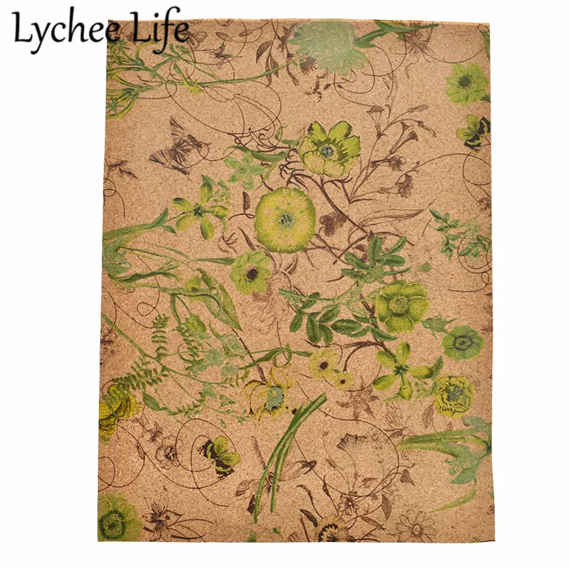 Lychee Life A4 мягкий пробковый материал 29x21 см красочная ткань с цветочным принтом DIY Ручная работа современная домашняя швейная одежда текстильные принадлежности