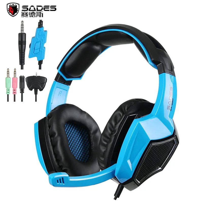 Игровая гарнитура Sades SA920 для PS4 ПК игровые стереонаушники 3 в 1 с микрофоном и