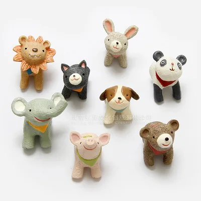 Мультяшный 3D бюст животное холодильник магнитная палочка из смолы ручная