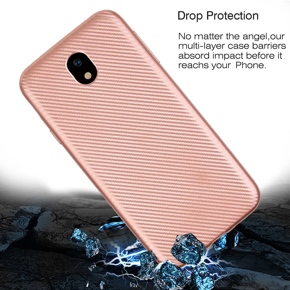 For Samsung Galaxy J7 J5 J3 2017 EU Version J730 J530 J330 Case Slim Ultra Thin Carbon Fiber Soft TPU Bumper Phone Cover Shell |