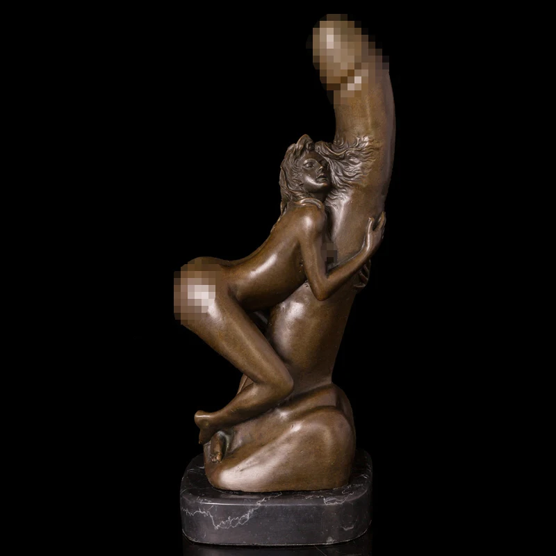 Бронзовая вожделительная девушка бронзовая скульптура художественная фигурка