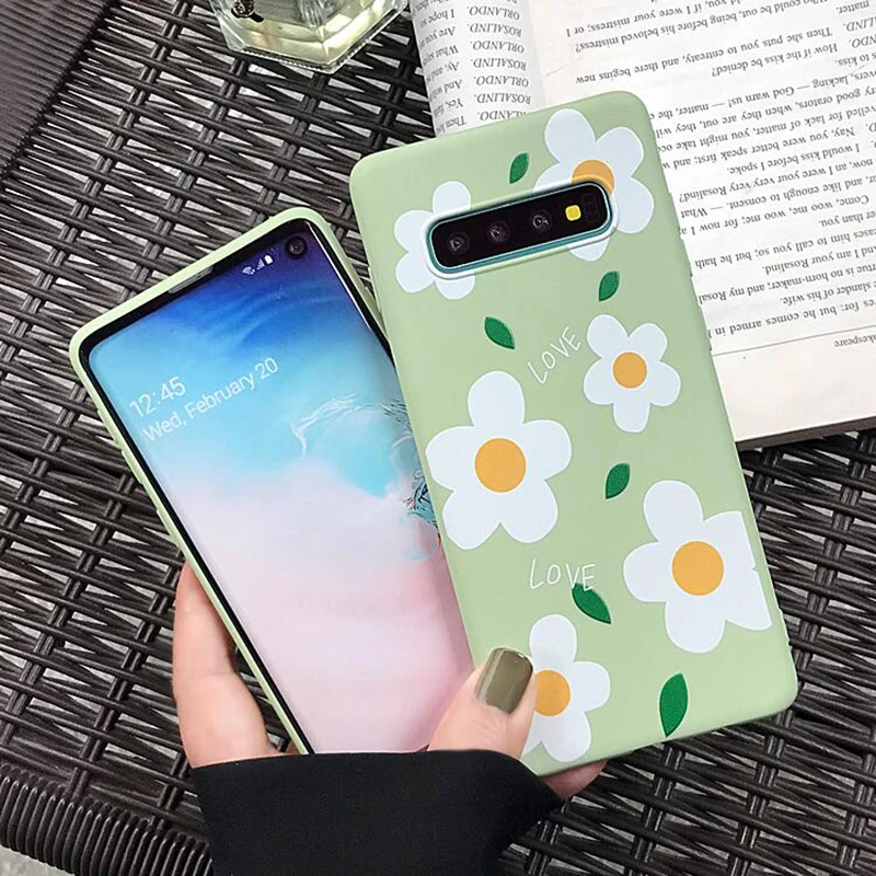 YHBBCASES мягкие чехлы из ТПУ с рисунками для samsung S10 5G S8 S9 Plus Цветные цветочным принтом