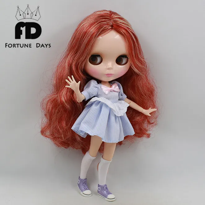 Ледяной blyth кукла синий розовый платье с леггинсами прекрасный наряд игрушка подарок