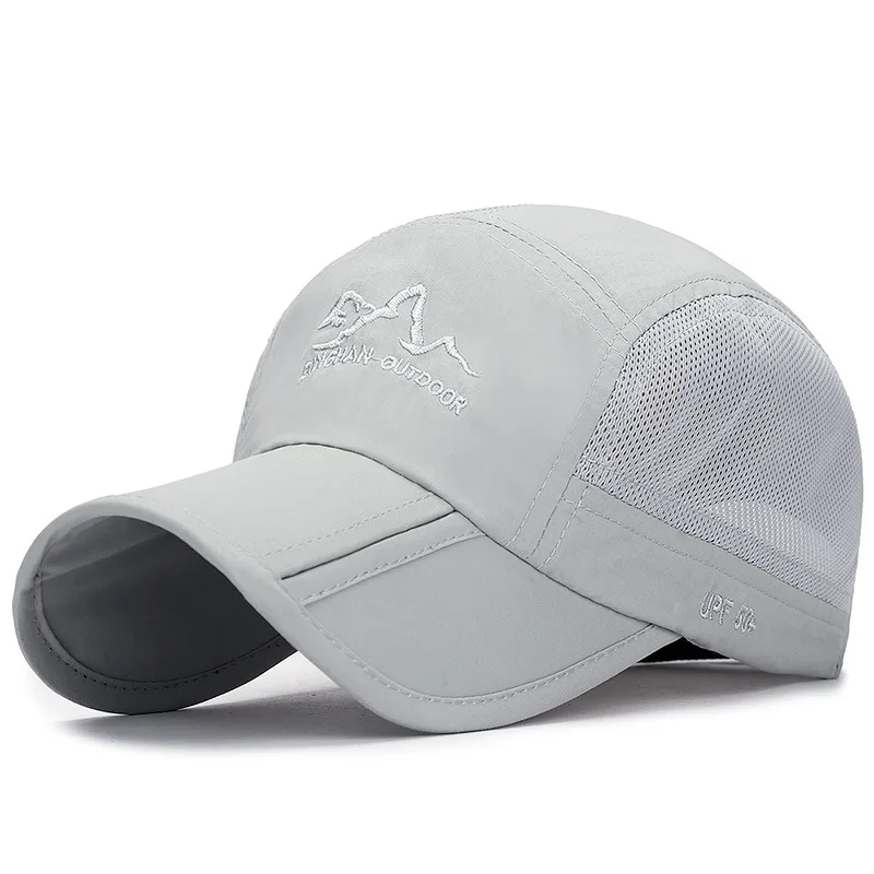 PortableQuick сухая бейсболка, облегающая Кепка s Snapback, Кепка для мужчин и женщин, летняя кепка с защитой от ультрафиолета для рыбалки, спортивные шапки - Цвет: LightGray