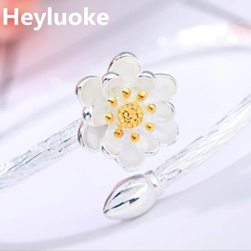 Браслет с цветком лотоса Heyluoke Модный изысканный креативный браслет для
