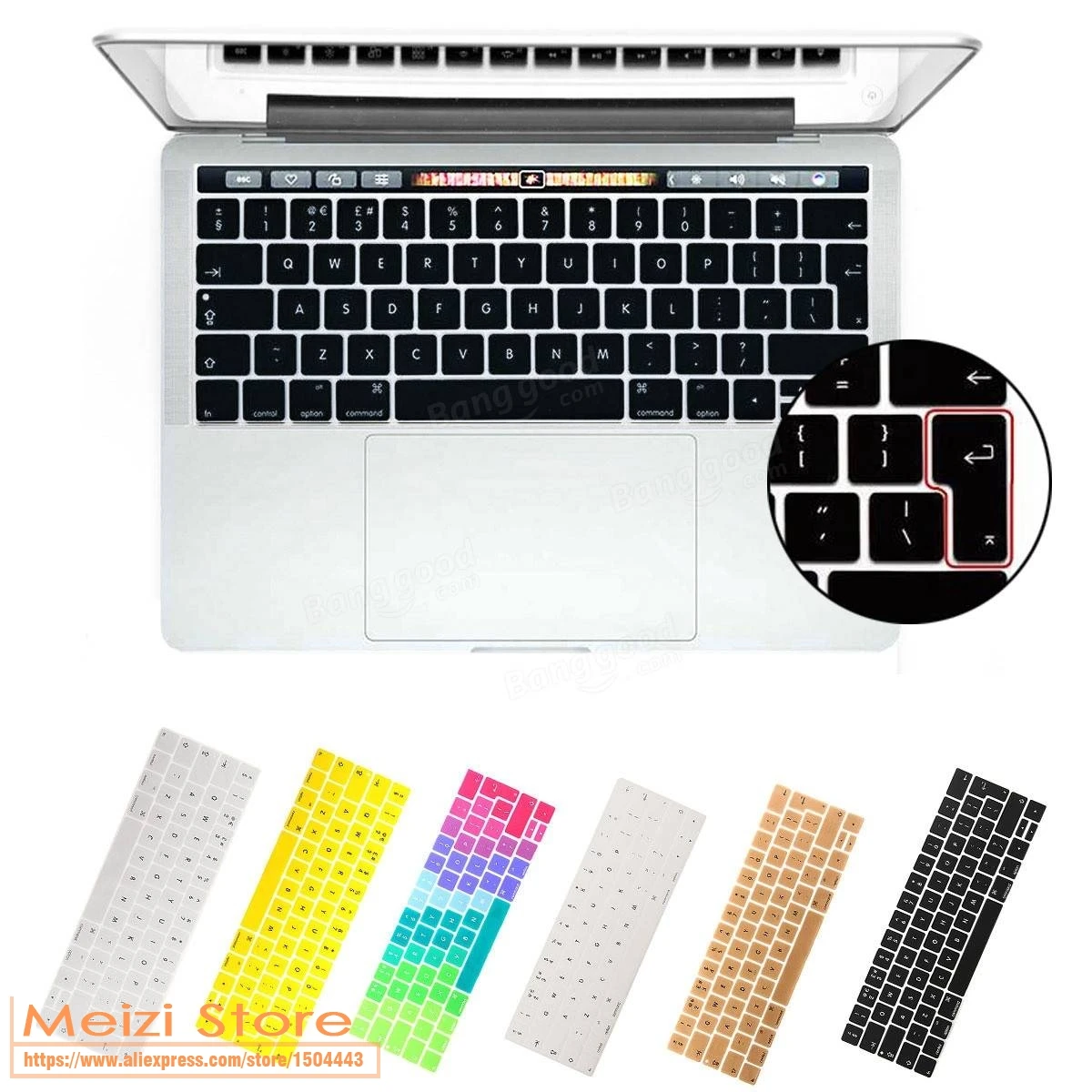 Силиконовые клавиатуры для ноутбука с Touchbar Eu версия A1706 A1707/15 дюймов Новинка Macbook Pro 13 дюймов