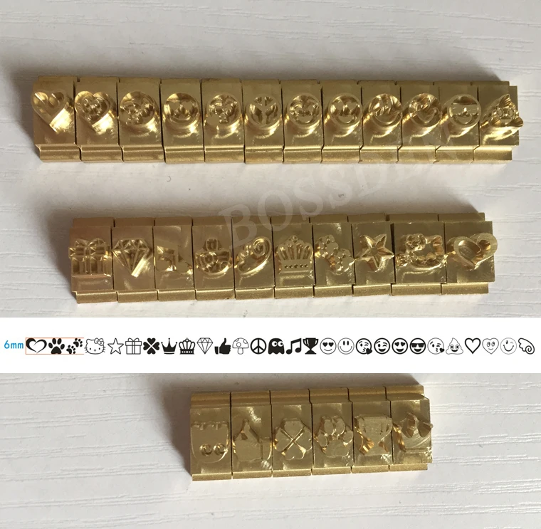 BOSSDEN T-slot Алфавит символ цифры латунная медная форма Бронзирующая буква высечка