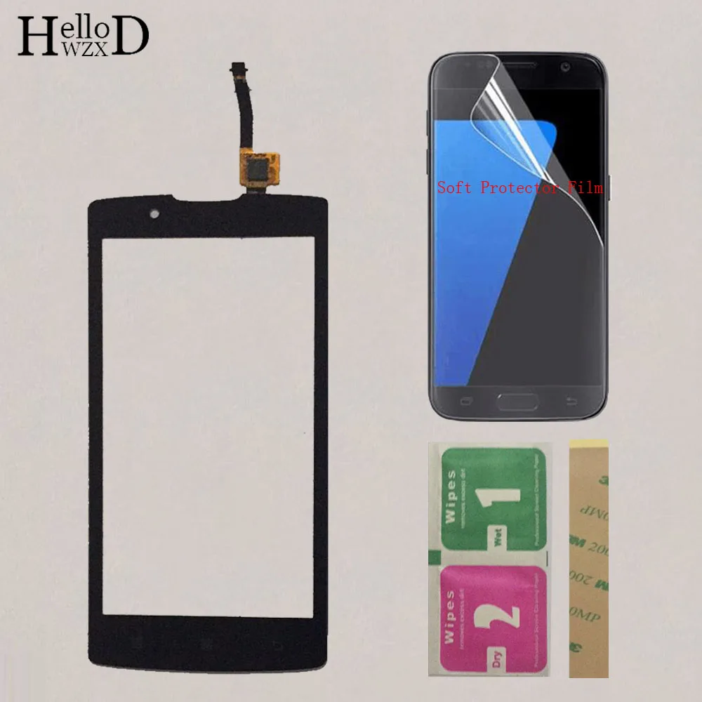 Black 4,5 ''мобильный сенсорный экран для lenovo A2010 A2010A телефон сенсорная панель Переднее стекло Объектив дигитайзер сенсор экран+ защитная пленка - Цвет: Black