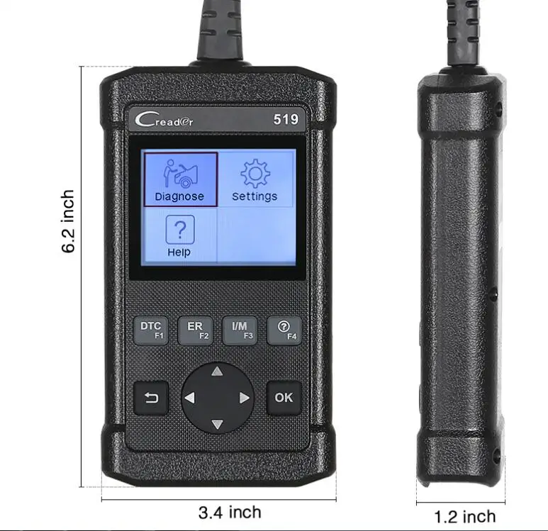 

LAUNCH Creader 519 OBD2/EOBD Diagnostic tool CR519 OBD2 Scanner On-board monitor test with O2 Sensor Test same as Creader 5001