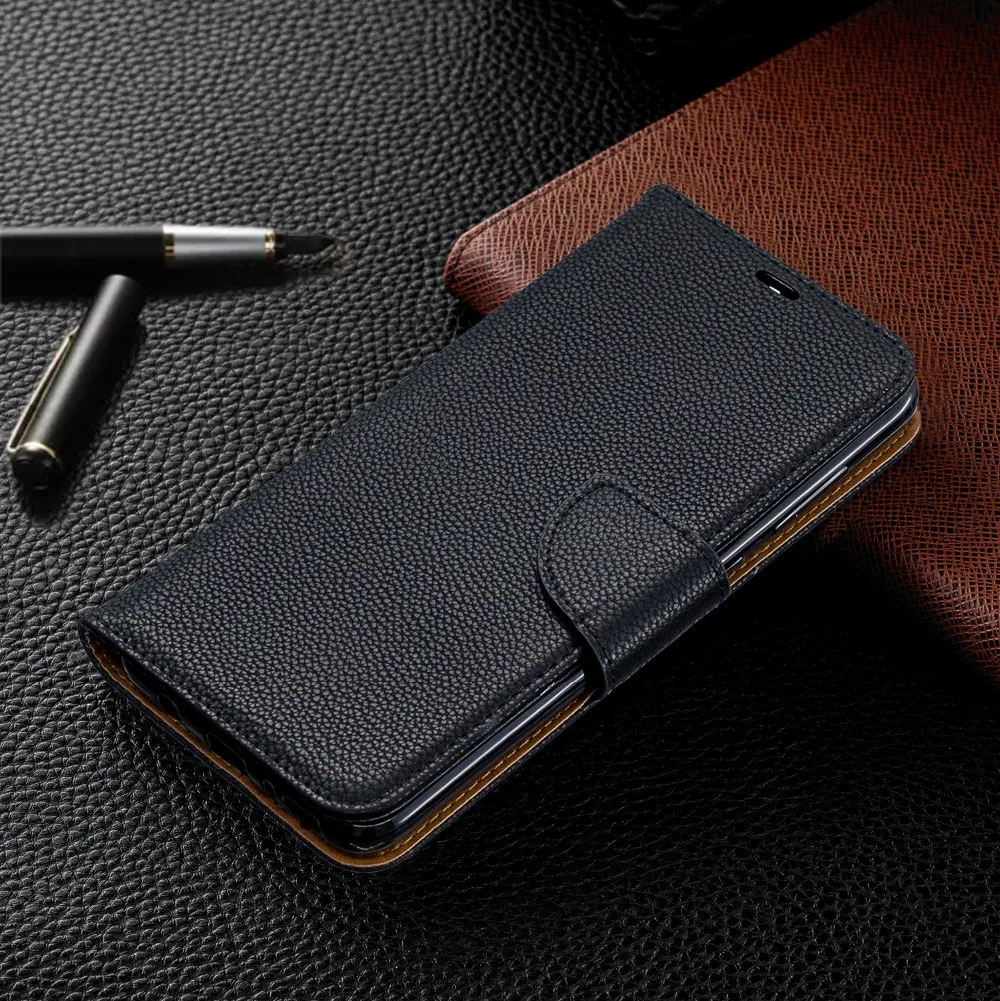 Flip Wallet Cover For Samsung Galaxy A50 Case A70 A40 A30 A20 A10 Matte Litchi Leather 2 Color Stitching | Мобильные телефоны и