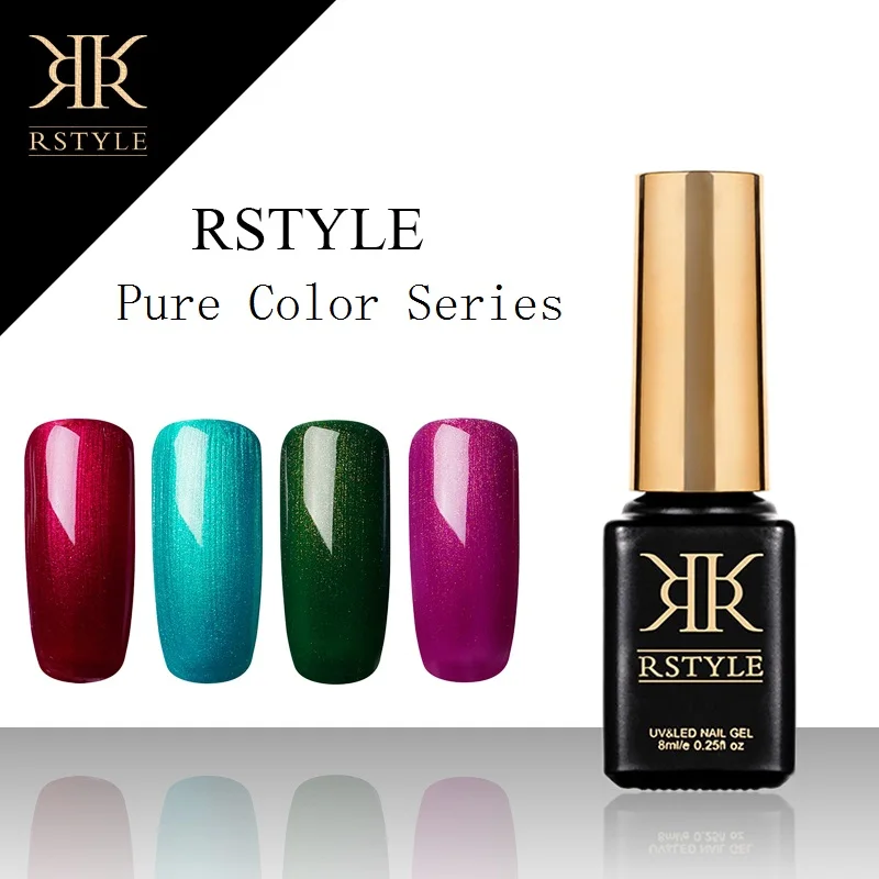 RSTYLE 8 мл 9062 9001 чистый цвет УФ гель лак для ногтей Soak Off Nail Art Полупостоянный набор