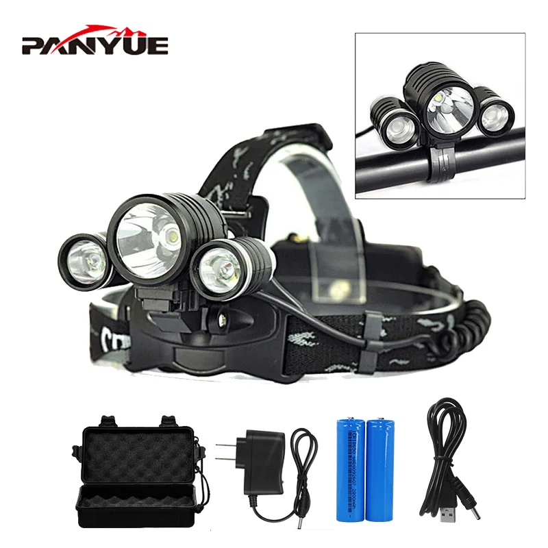 

PANYUE High Power 3000 Lumen T6 +2R2 4-modes Headlight Flashlight Frontal Headlamp Bike Headlight with Bike light Holder