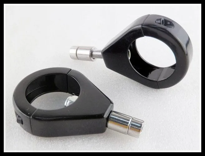 

Freeshipping Black Turn Signal Indicator Relocation 41mm Fork Clamp Mount Cruiser Chopper