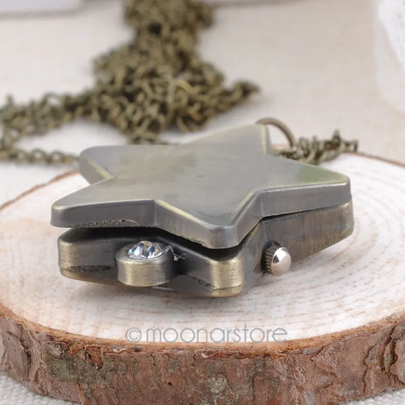 Цельнокроеное платье Винтаж Мода Lucky Star карманные часы бронзовые цепи Цепочки и