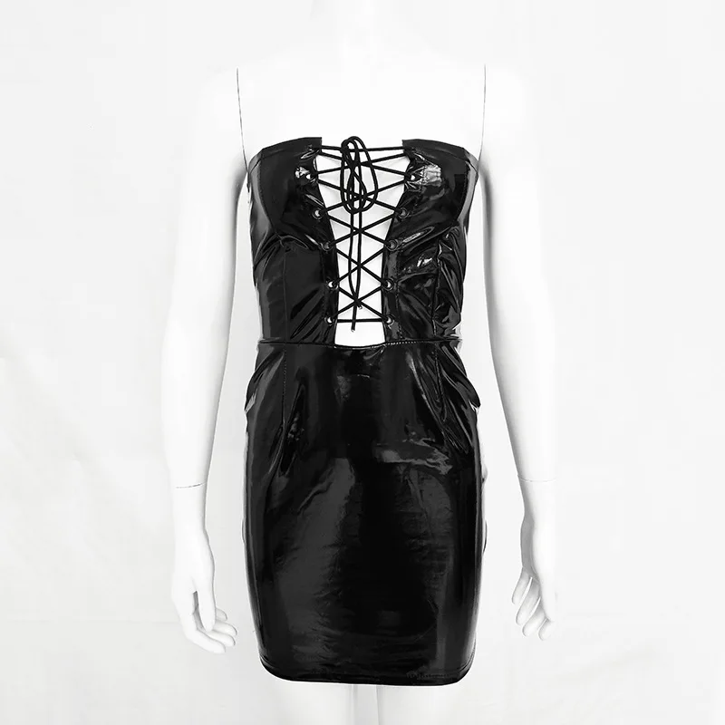 2018 Новый Для женщин весенние пикантные выдалбливают платье тонкий искусственная