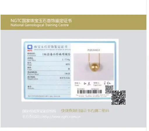 AAA жемчужное ожерелье из южного моря 18K желтое золото 10-11 мм Сертификат GGG |