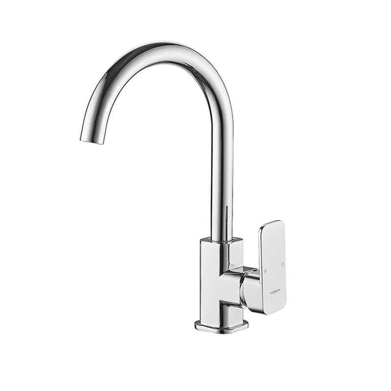 L4033-2 LEDEME Chrome Кухня кран раковина смеситель поворотным носик кран классический поворотный Медь одно отверстие Кухня смесители краны - Цвет: L4033-2