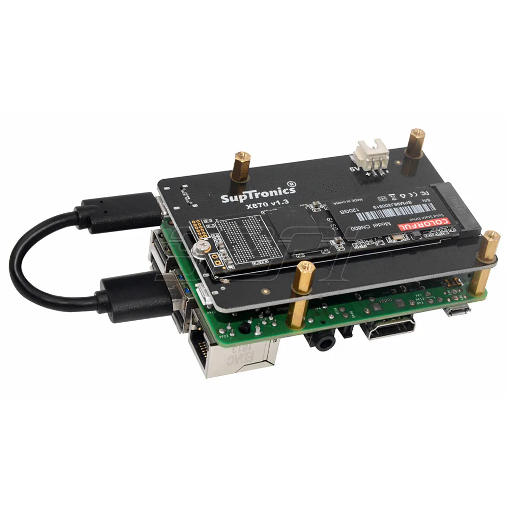 52Pi X870 M.2 NVMe SSD Расширительная плата щитка 2280/2260/2242/2230 для Raspberry Pi 1 Модель B+/2/3/3+/4 B ROCK64 Banana Pi